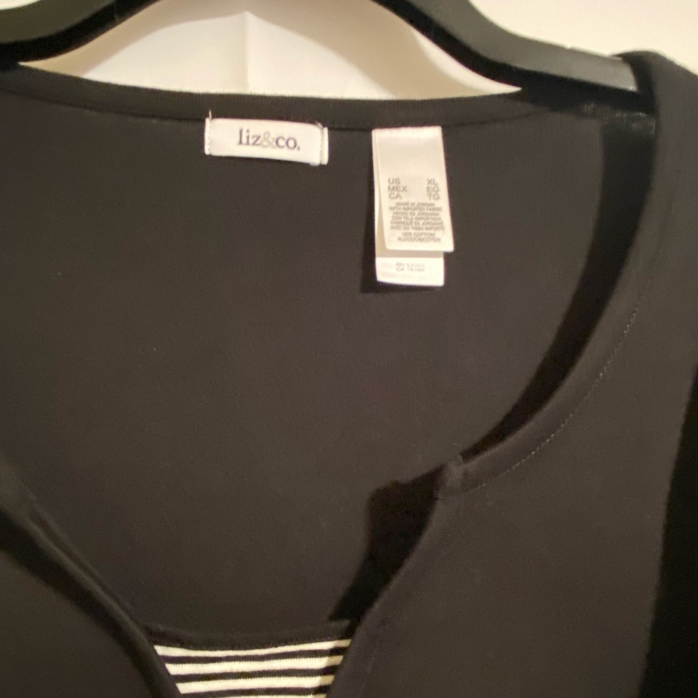 Liz & Co. Women's Black Long Sleeve Top XL - Picture 8 of 11